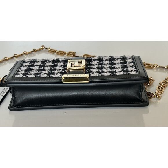 Versace Greek Key Leather Black Wallet on Chain Mini Shoulder Bag 1007220 NWT - Picture 9 of 16